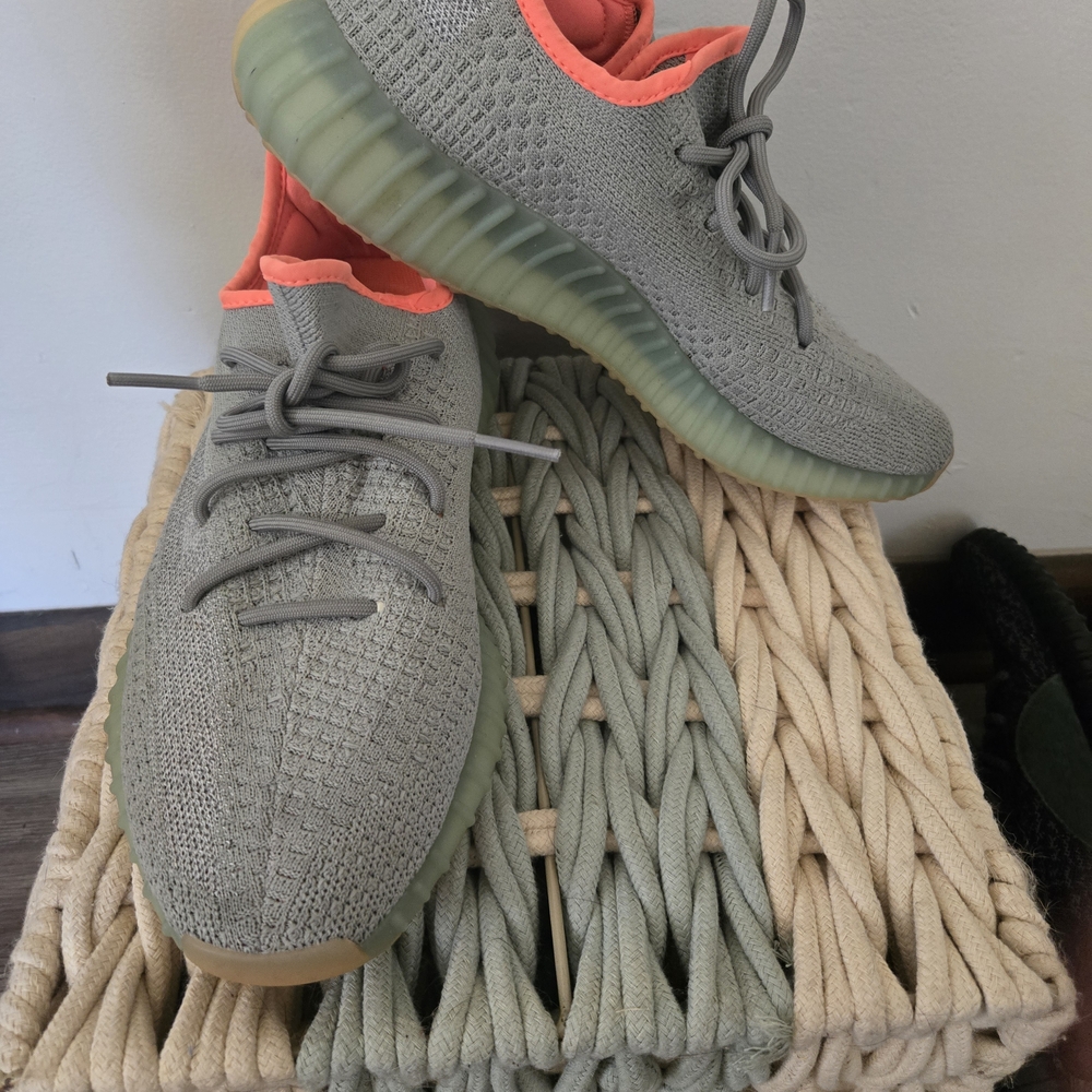 Yeezy Gray and Orange Sneakers - Picture 2 of 5
